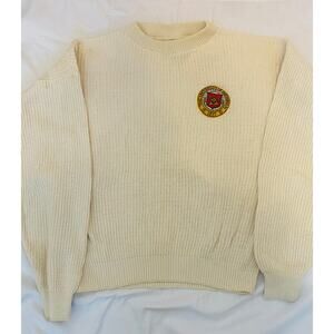 Vintage University of Michigan Knit Sweater – Cream Color, Classic Logo